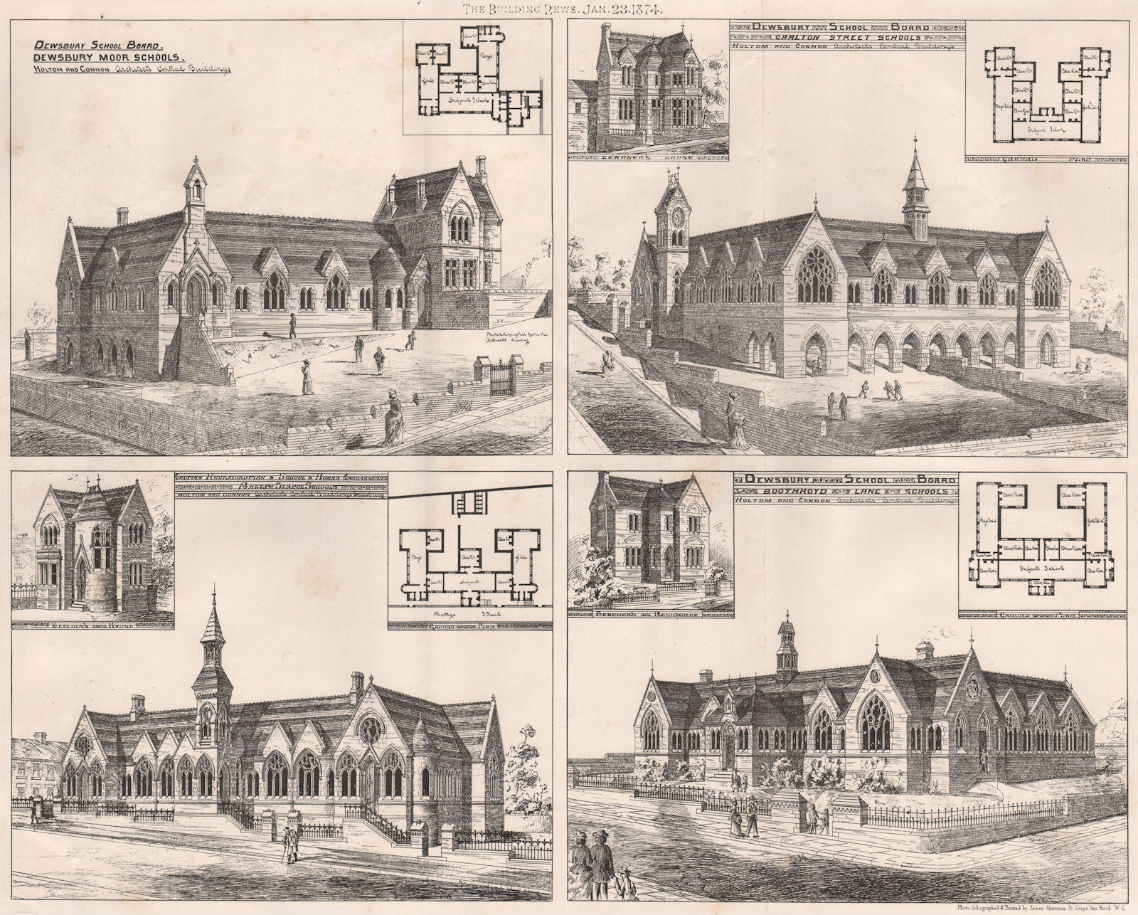 Dewsbury Schools Board. Dewsbury Moor, Carlton Street & Boothroyd Lane 1874